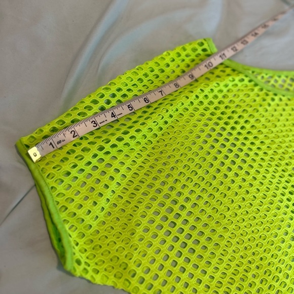 Women’s Fluorescent Green Mesh Oversized Tee. Flowy. Summer. Bright. - Picture 8 of 8